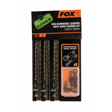 Fox Edges 30lb Submerge Leaders With Kwik Gravelly Brown